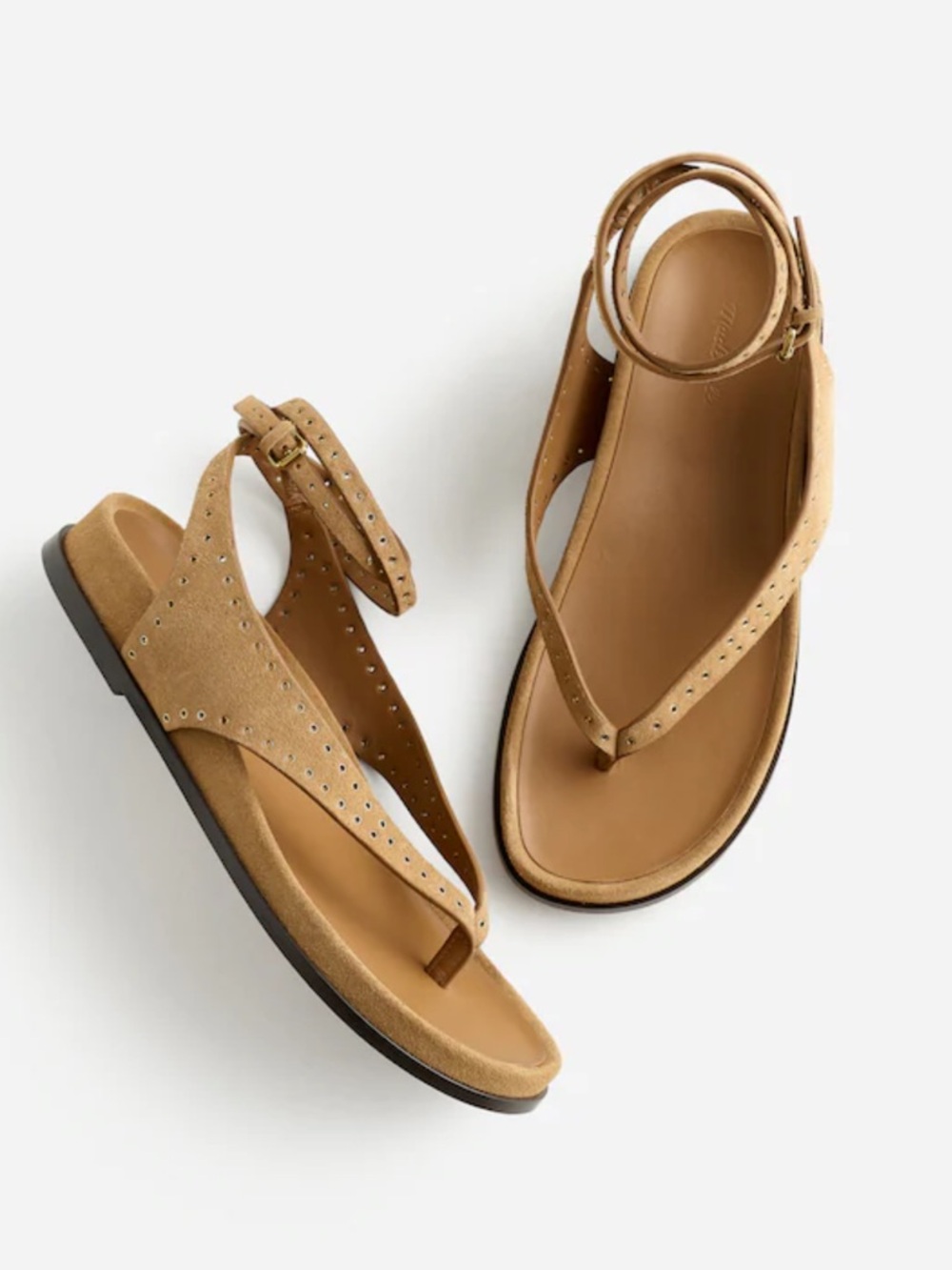 Madewell Eleni Ankle-Wrap Leather Thong Sandal